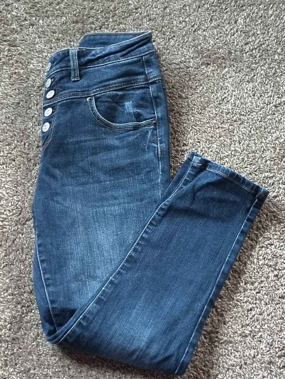 Aeropostale Button Fly Jeggings Bree High Rise Chopped Women's Jeans Sz 6